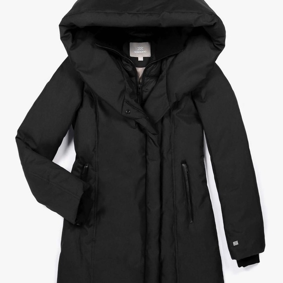 Soia & KYO CAMIELA Slim Fit Brushed Down Coat With Leather Trim - Picture 7 of 16